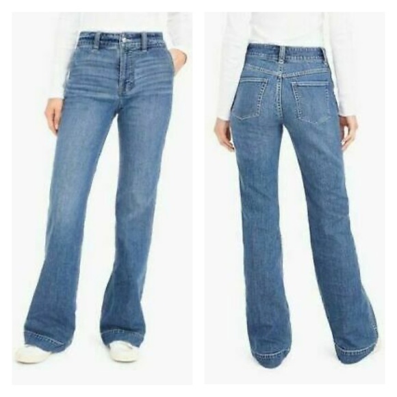 J Crew Jeans High Rise Wide Leg Trouser Pants K5200 - Picture 3 of 14